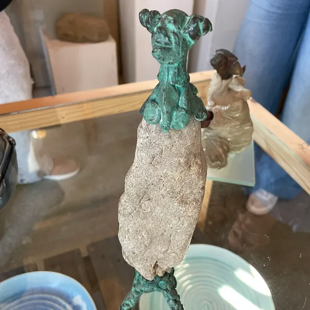 3. Rundstrøms - Skulptur Vædder i bronze, sten