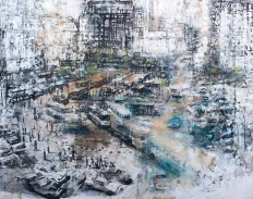 Nr. 2. - One Blue Car, motivstørrelse 37x47