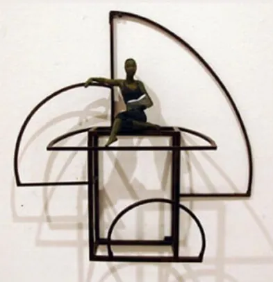 1. Artigasplanas figur Mythology i bronze og jern h30